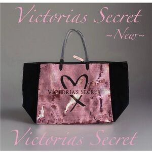 Victoria’s Secret Retired Tote ~New~ Pink Sequin Design limited Edition Rare